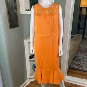 NY&C NWT NEW Orange Lace Women's Dress Form fitting Mermaid midi XLarge xl